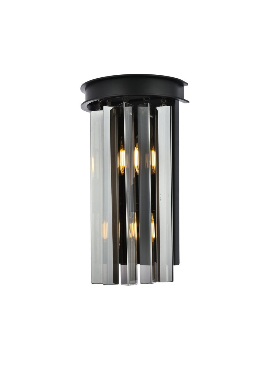 ELEGANT LIGHTING 1208W8MB-SS/RC  Sydney 2-Light Wall Sconce, Mocha Brown