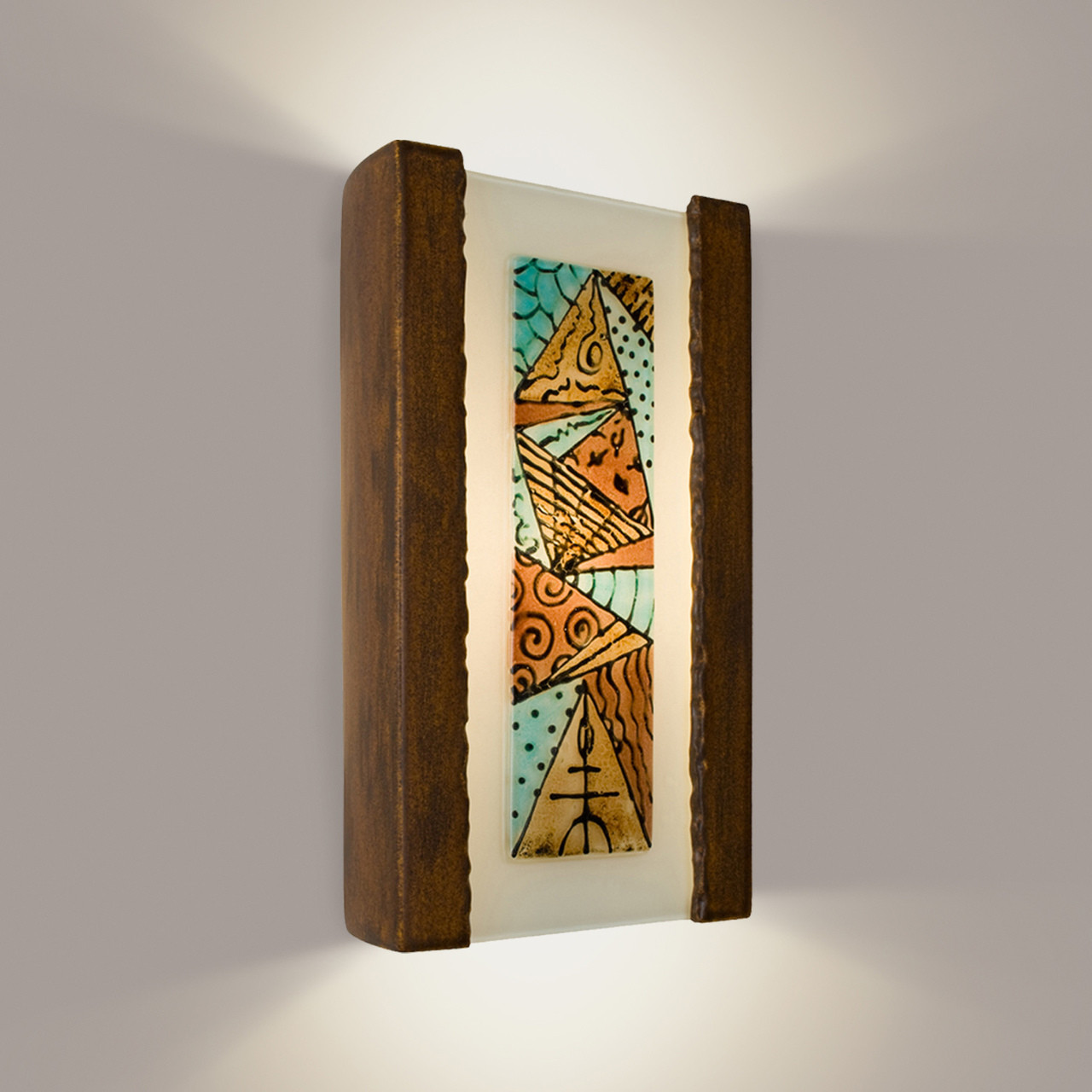 A19 Lighting RE103-BT-MTQ 1-Light Abstract Wall Sconce Butternut and Multi Turquoise