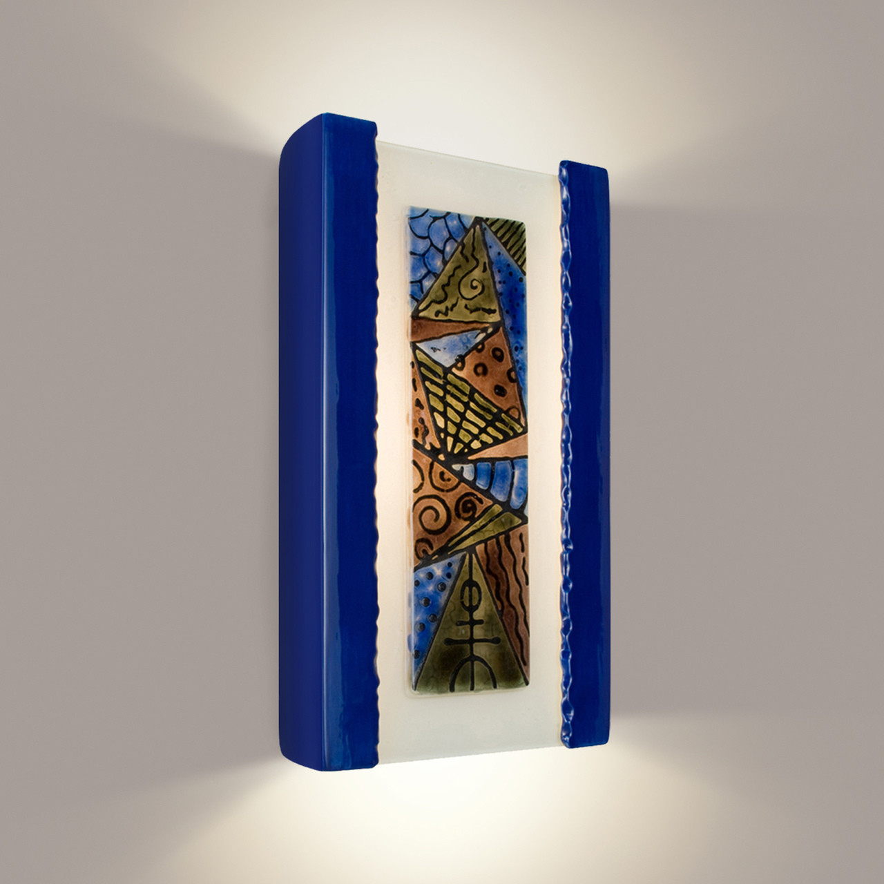 A19 Lighting RE103-CB-MSH 1-Light Abstract Wall Sconce Cobalt Blue and Multi Sapphire