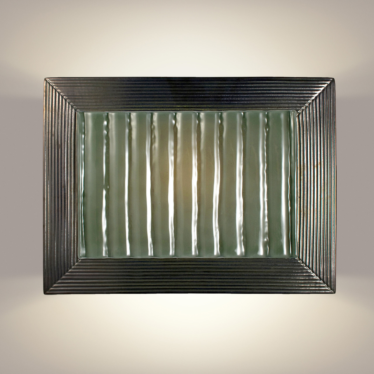 A19 Lighting RE104-GM-SW 1-Light Ripple Wall Sconce Gunmetal and Seaweed