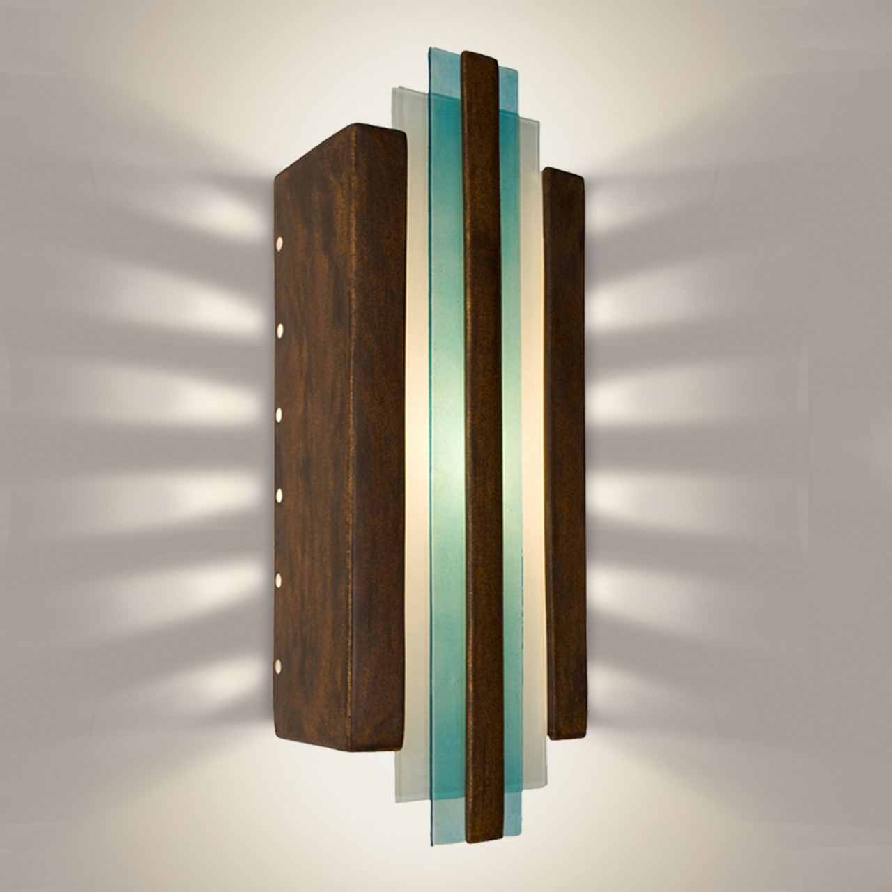A19 Lighting RE113-BT-TQ 1-Light Empire Wall Sconce Butternut and Turquoise