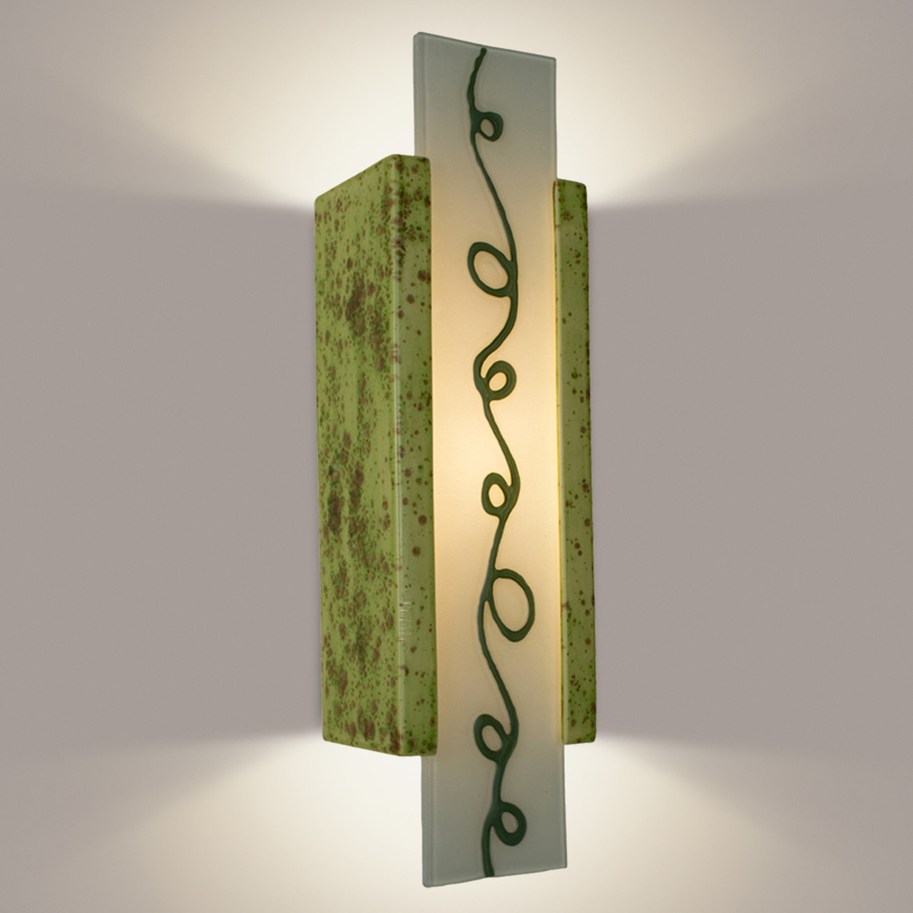 A19 Lighting RE114-PS-CL 1-Light Squiggle Wall Sconce Pistachio and Clover