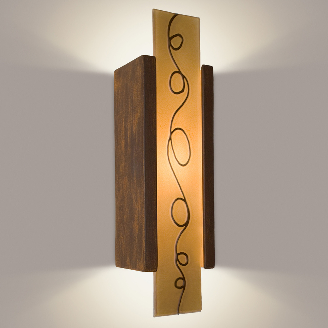 A19 Lighting RE114-BT-CM 1-Light Squiggle Wall Sconce Butternut and Caramel