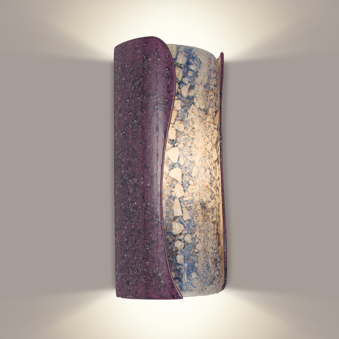 A19 Lighting RE120-PJ-MSH 1-Light Lava Wall Sconce Plum Jam and Multi Sapphire