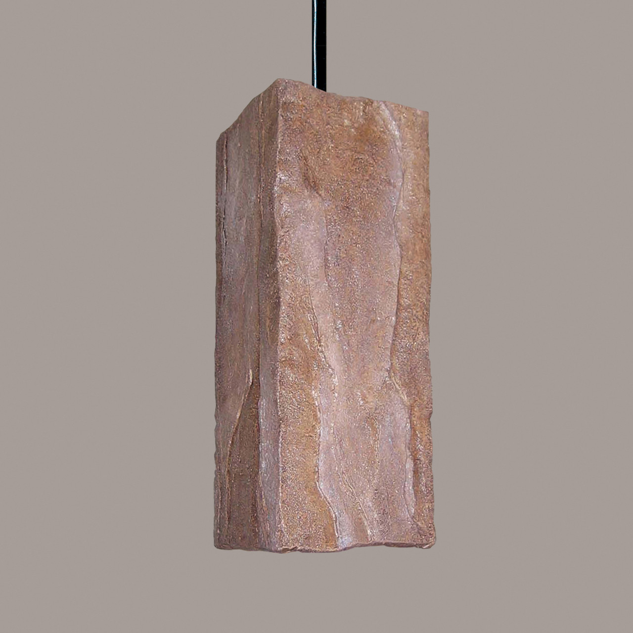 A19 Lighting PN18011-BR-BCC 1-Light Stone Pendant Brown (Black Cord & Canopy)