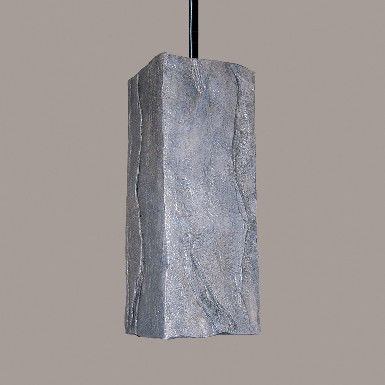 A19 Lighting PN18011-GR-WCC 1-Light Stone Pendant Grey (White Cord & Canopy)