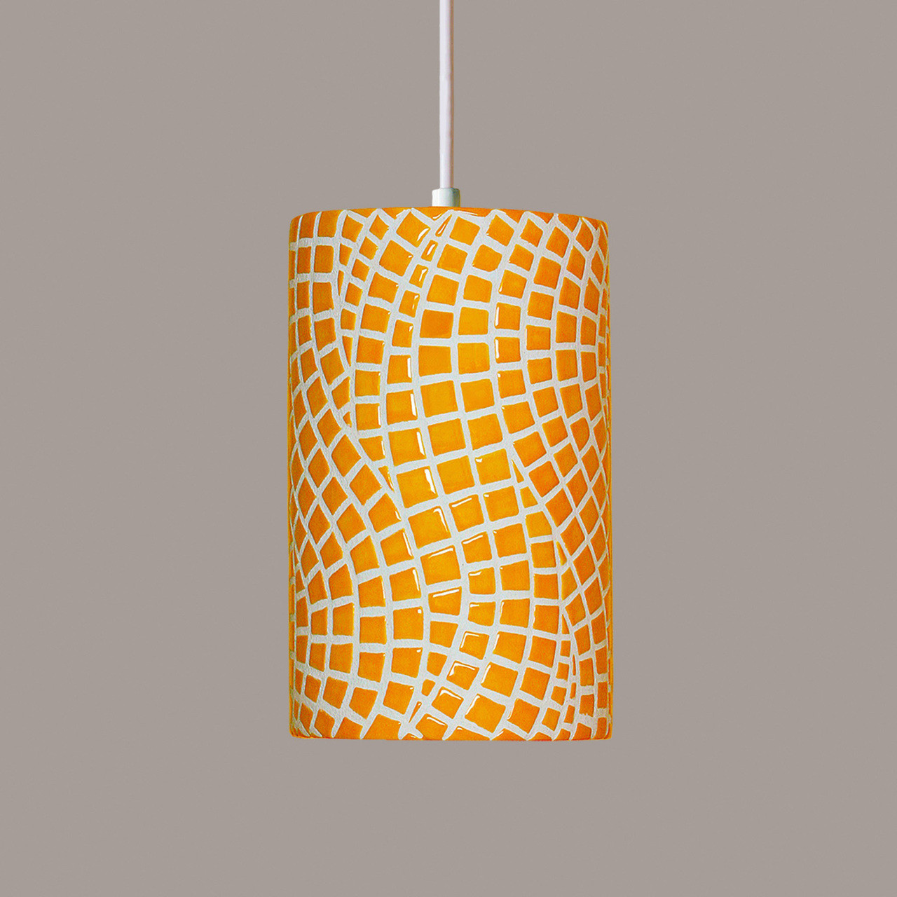 A19 Lighting PM20302-SY-WCC 1-Light Channels Pendant Sunflower Yellow (White Cord & Canopy)