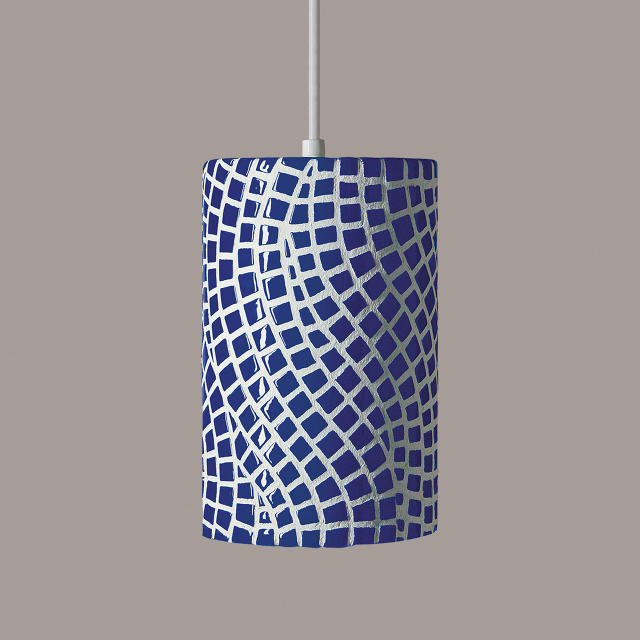 A19 Lighting PM20302-CB-WCC 1-Light Channels Pendant Cobalt Blue (White Cord & Canopy)