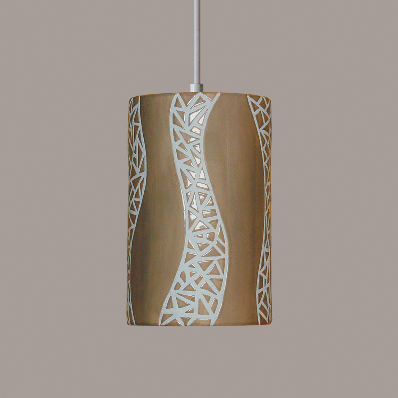A19 Lighting PM20304-SA-BCC 1-Light Passage Pendant Sand (Black Cord & Canopy)