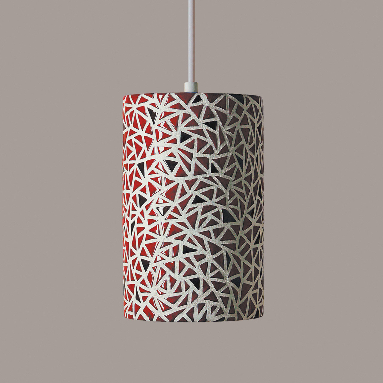 A19 Lighting PM20307-MR-WCC 1-Light Impact Pendant Matador Red (White Cord & Canopy)