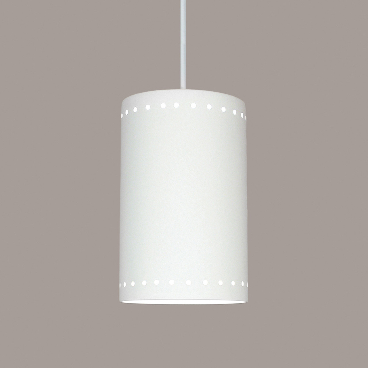 A19 Lighting P206-WCC 1-Light Gran Delos Pendant: Bisque (White Cord & Canopy)