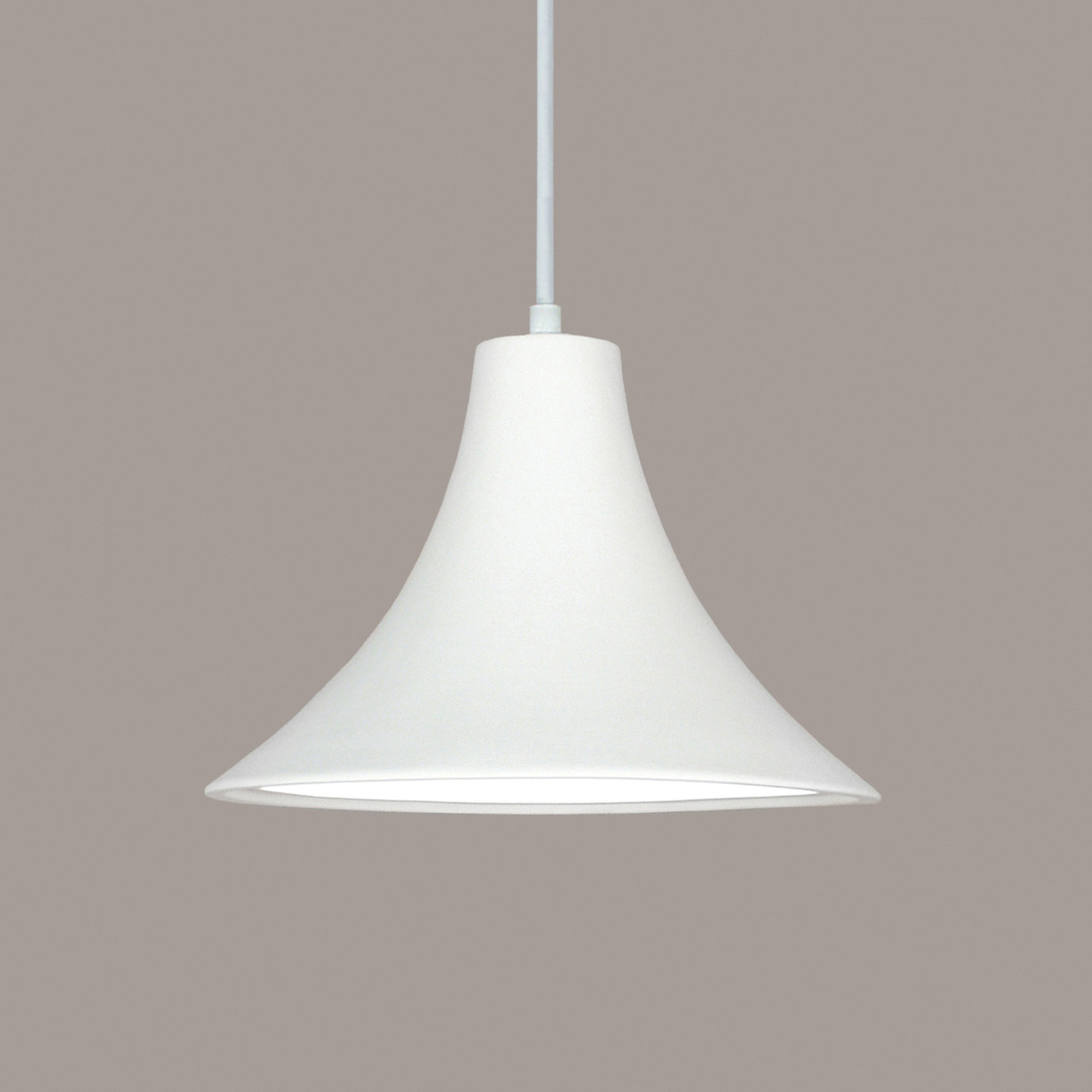 A19 Lighting P501-WCC 1-Light Madera Pendant: Bisque (White Cord & Canopy)