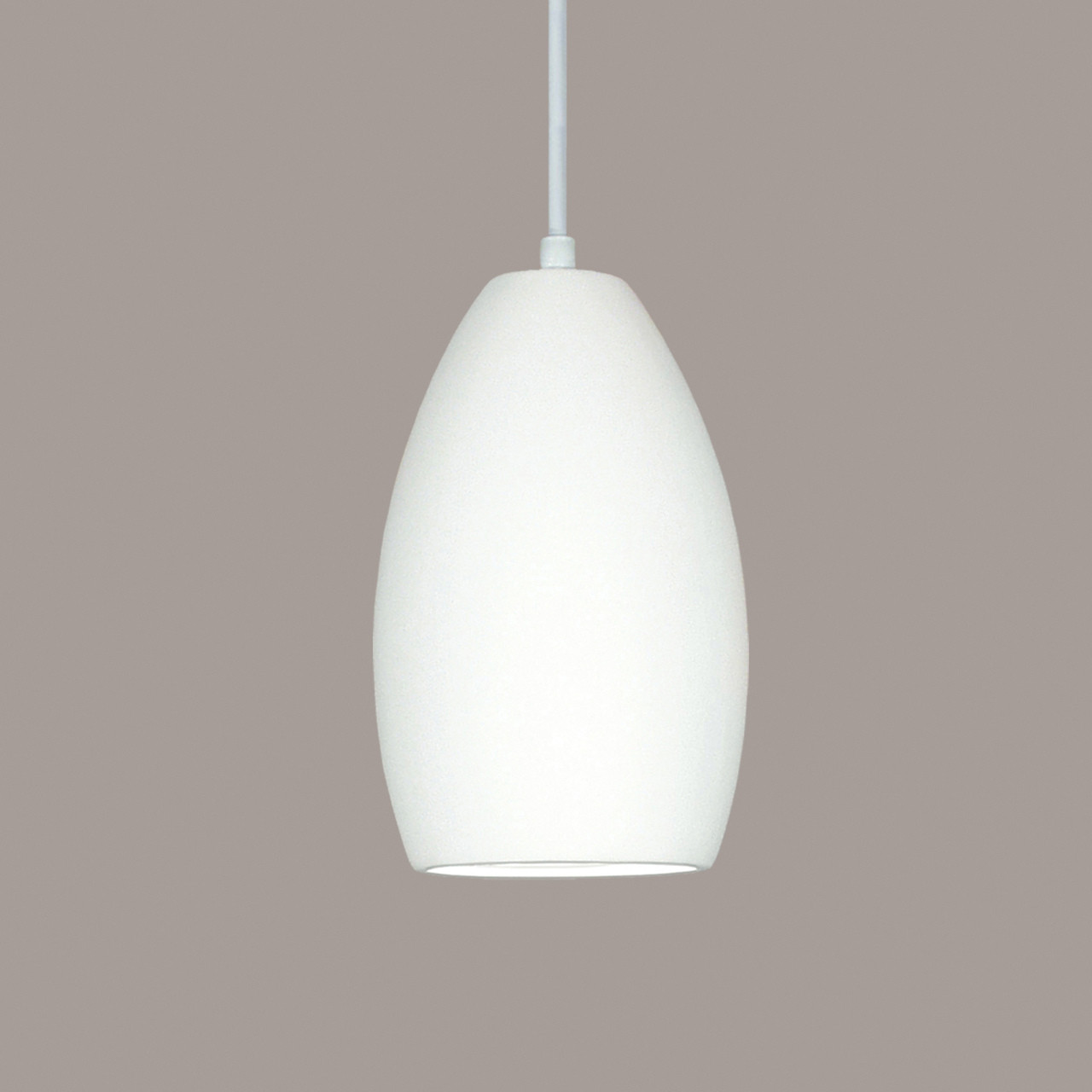 A19 Lighting P1501-WCC 1-Light Antigua Pendant: Bisque (White Cord & Canopy)