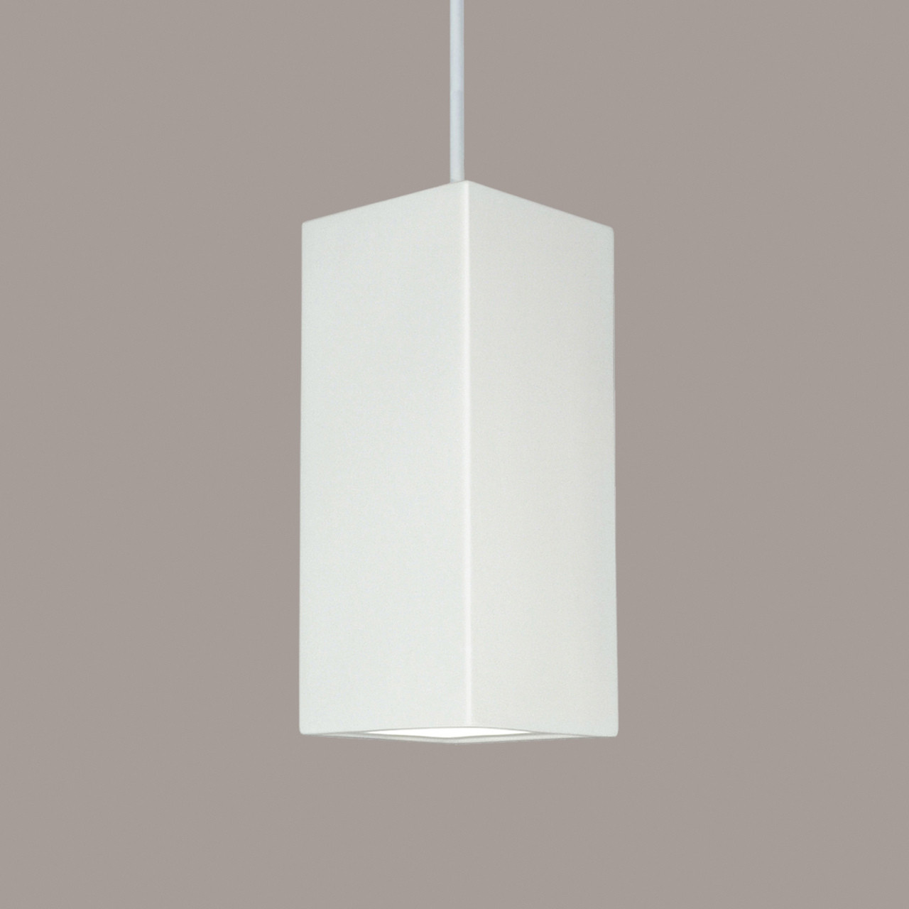 A19 Lighting P1802-WCC 1-Light Gran Timor Pendant: Bisque (White Cord & Canopy)