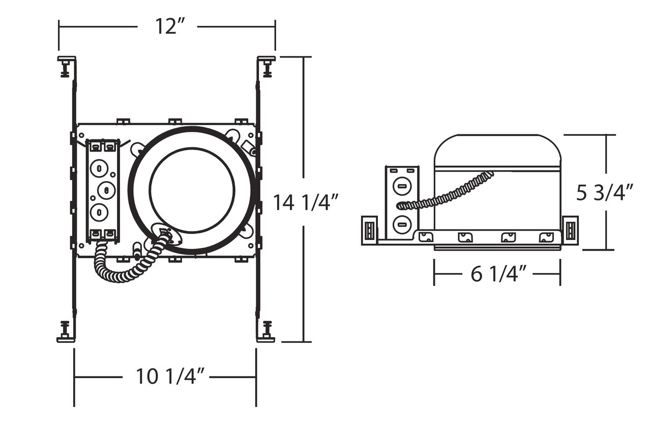 NICOR LIGHTING 17004 6 inch Shallow Housing for New Construction Applications