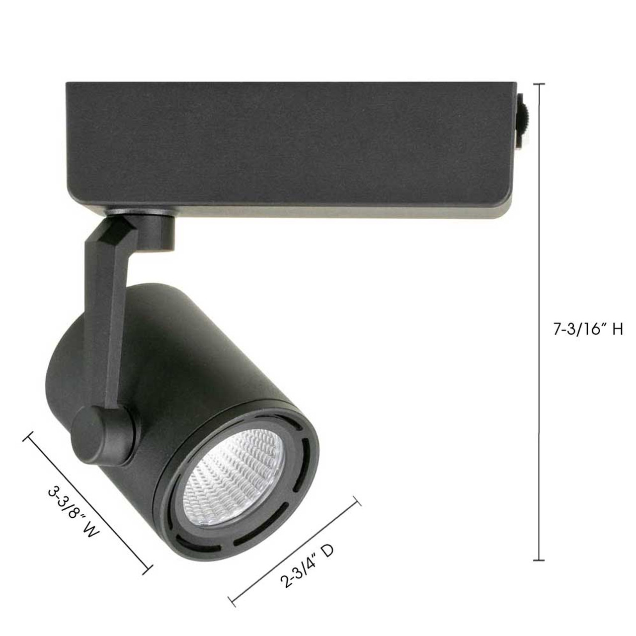 JESCO LIGHTING H2L516S3080-WF-B 1-Light COB LED H Track Head Fixture 55 Degree Beam Angle 3000K in Black