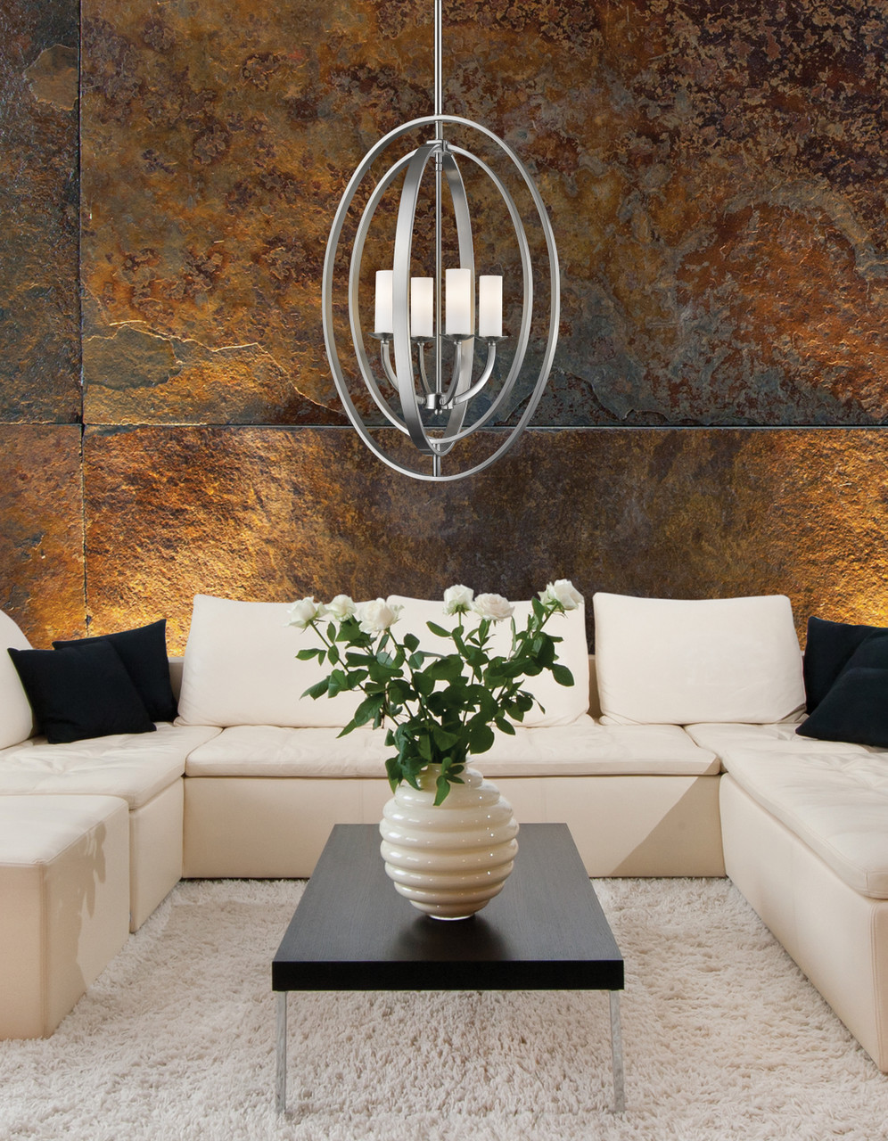 Z-LITE 6004-4L-BN 4 Light Pendant, Brushed Nickel