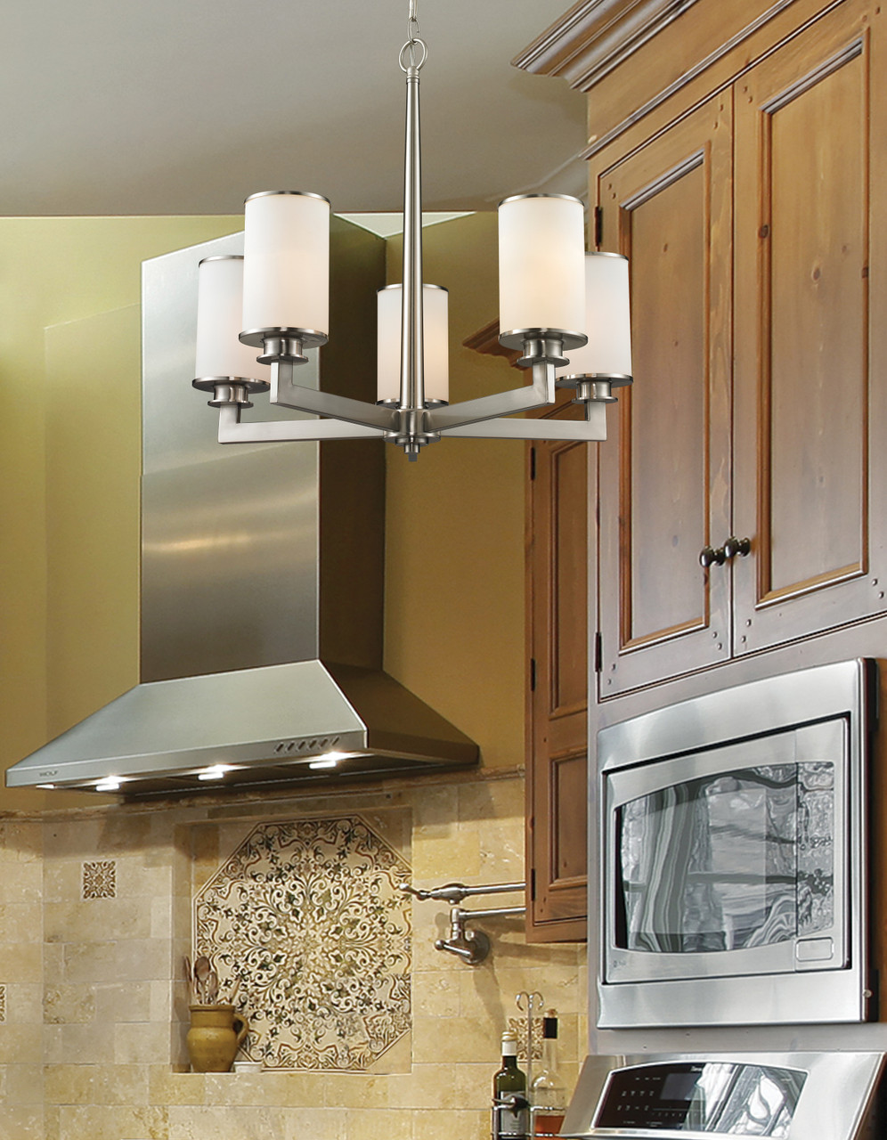 Z-LITE 412-5 Savannah 5 Light Chandelier, Brushed Nickel