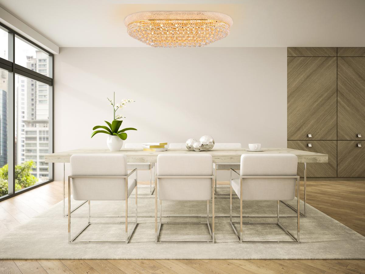 ELEGANT LIGHTING V1800F40SG/RC 1800 Primo Collection Flush Mount Oval L40in W24in H12in Lt:24 Gold Finish (Royal Cut Crystals)