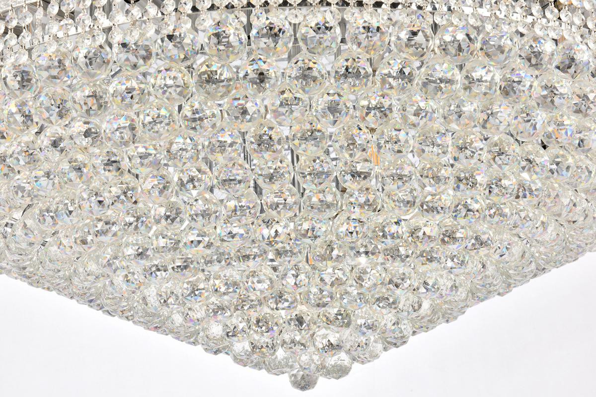 ELEGANT LIGHTING V1800F48C/RC 1800 Primo Collection Flush Mount D48in H16in Lt:33 Chrome Finish (Royal Cut Crystals)