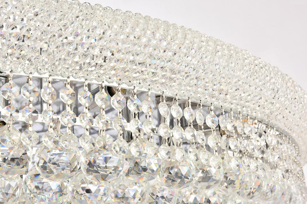 ELEGANT LIGHTING V1800F48C/RC 1800 Primo Collection Flush Mount D48in H16in Lt:33 Chrome Finish (Royal Cut Crystals)