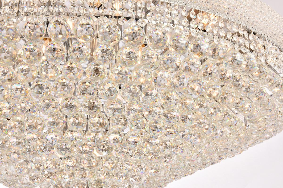 ELEGANT LIGHTING V1800F48C/RC 1800 Primo Collection Flush Mount D48in H16in Lt:33 Chrome Finish (Royal Cut Crystals)