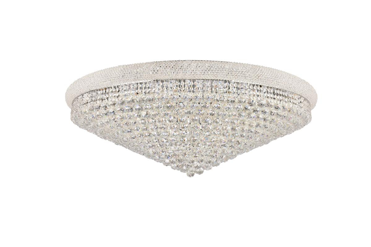 ELEGANT LIGHTING V1800F48C/RC 1800 Primo Collection Flush Mount D48in H16in Lt:33 Chrome Finish (Royal Cut Crystals)