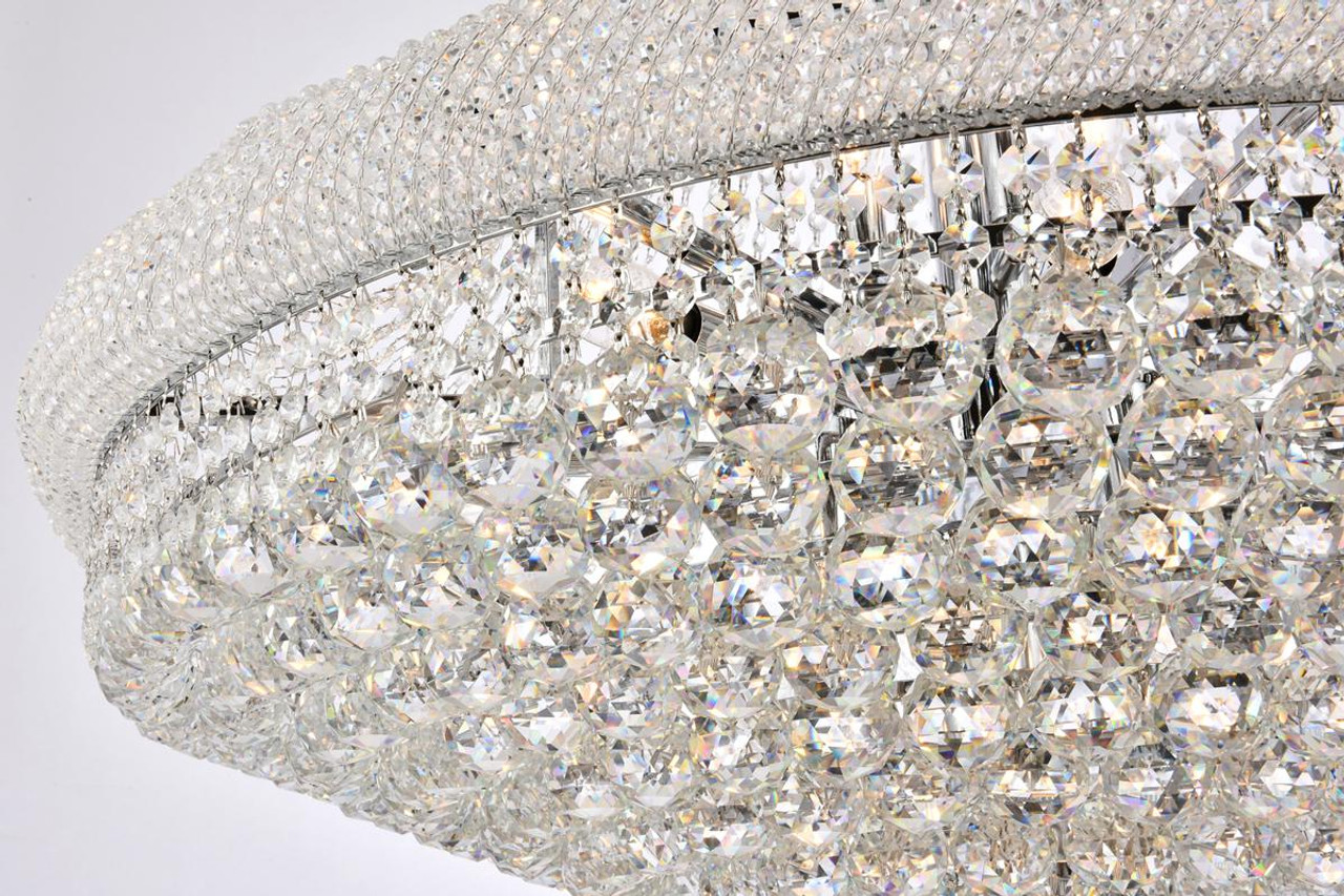 ELEGANT LIGHTING V1800G36SC/RC 1800 Primo Collection Large Hanging Fixture D36in H45in Lt:28 Chrome Finish (Royal Cut Crystals)