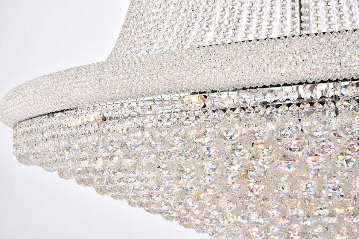 ELEGANT LIGHTING V1800G62C/RC 1800 Primo Collection Large Hanging Fixture H96in D62 Lt:56 Chrome Finish (Royal Cut Crystals)