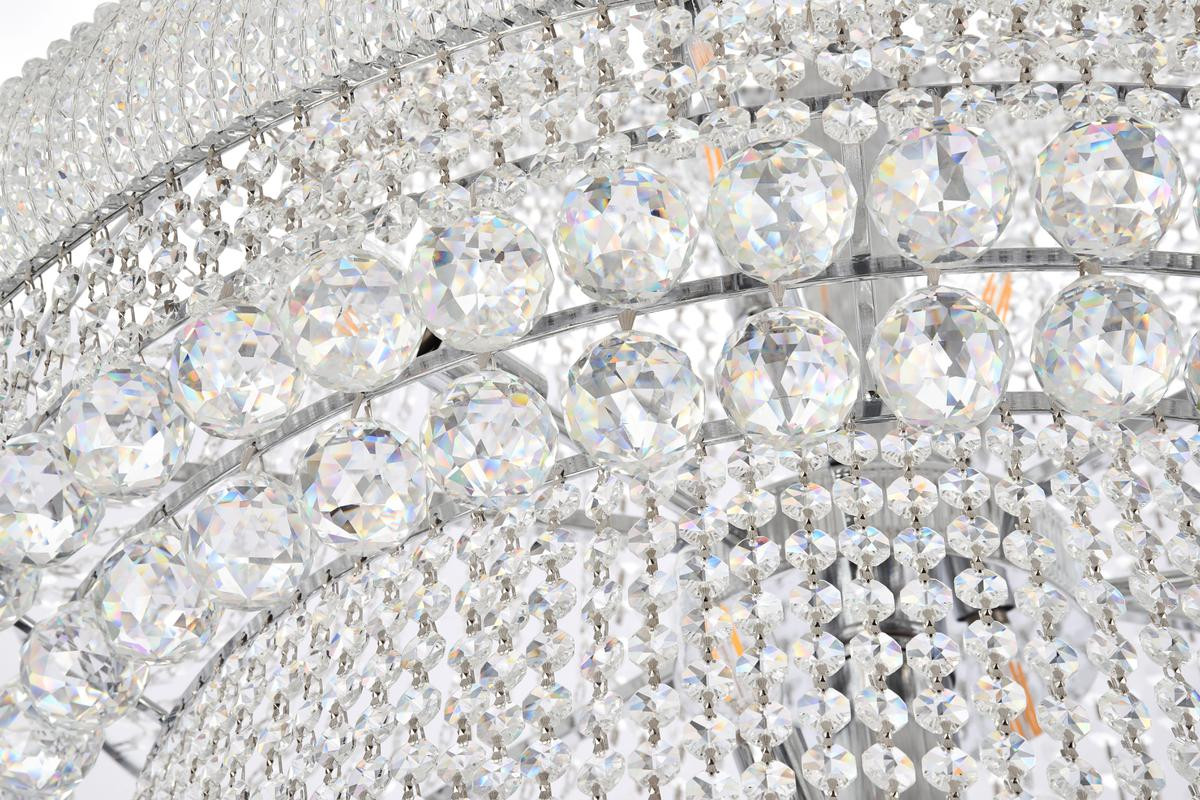 ELEGANT LIGHTING V1800G62C/RC 1800 Primo Collection Large Hanging Fixture H96in D62 Lt:56 Chrome Finish (Royal Cut Crystals)