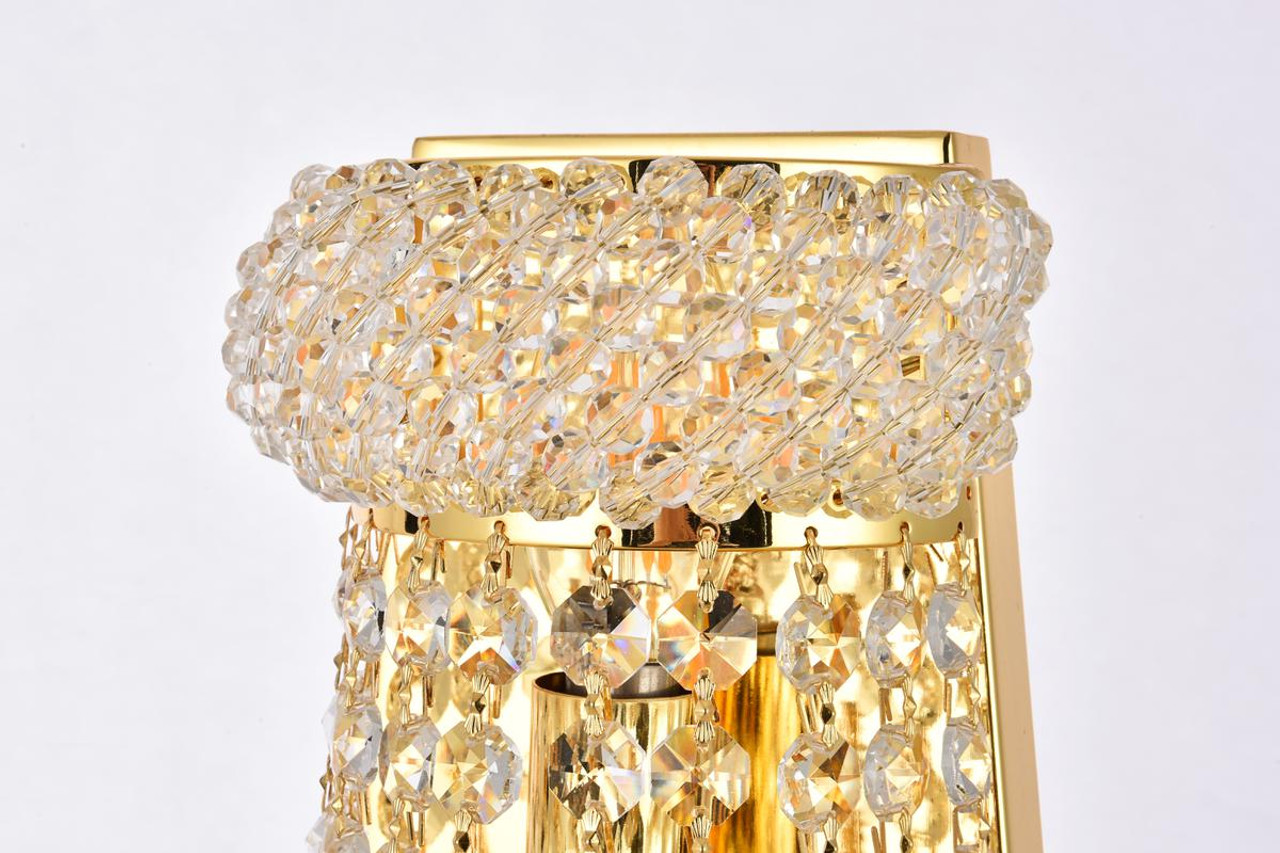 ELEGANT LIGHTING V1800W12SG/RC 1800 Primo Collection Wall Sconce w/ Neck W12in H18in E7in Lt:4 Gold Finish (Royal Cut Crystals) ELEGANT LIGHTING V1800W12SG/RC 1800 Primo Collection Wall Sconce w/ Neck W12in H18in E7in Lt:4 Gold Finish (Royal Cut Crystals)