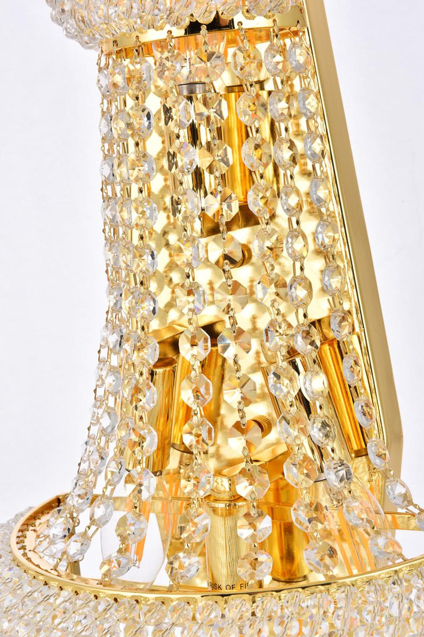 ELEGANT LIGHTING V1800W12SG/RC 1800 Primo Collection Wall Sconce w/ Neck W12in H18in E7in Lt:4 Gold Finish (Royal Cut Crystals) ELEGANT LIGHTING V1800W12SG/RC 1800 Primo Collection Wall Sconce w/ Neck W12in H18in E7in Lt:4 Gold Finish (Royal Cut Crystals)