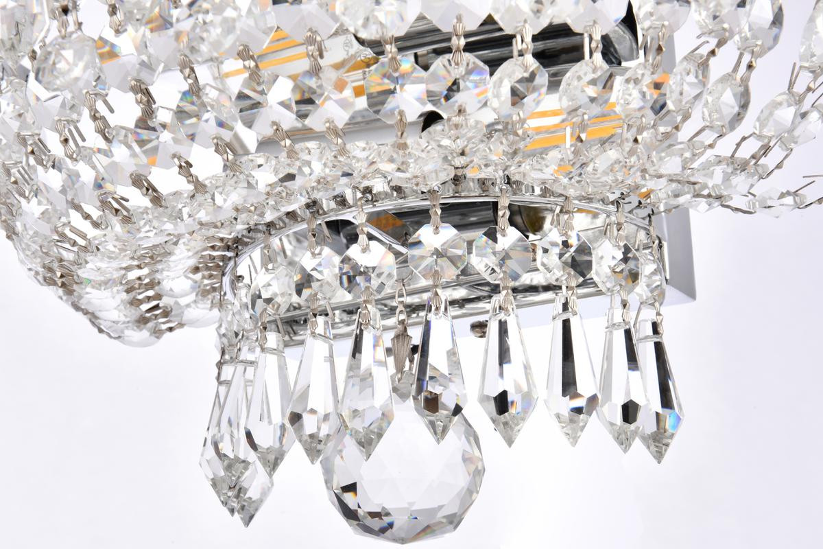 ELEGANT LIGHTING V1900W12C/RC 1900 Century Collection Wall Sconce W12in H6in E7.5in Lt:2 Chrome Finish (Royal Cut Crystal)