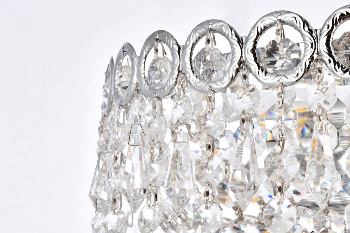 ELEGANT LIGHTING V1900W12C/RC 1900 Century Collection Wall Sconce W12in H6in E7.5in Lt:2 Chrome Finish (Royal Cut Crystal)