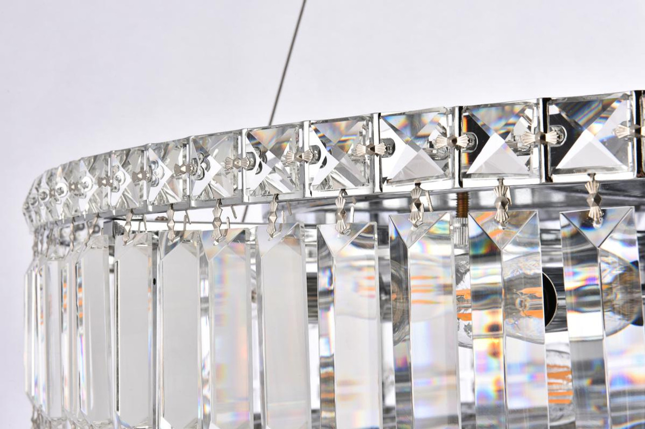 ELEGANT LIGHTING V2030D28C/RC 2030 Maxime Collection Hanging Fixture D28in H7.5in Lt:12 Chrome Finish (Royal Cut Crystals)