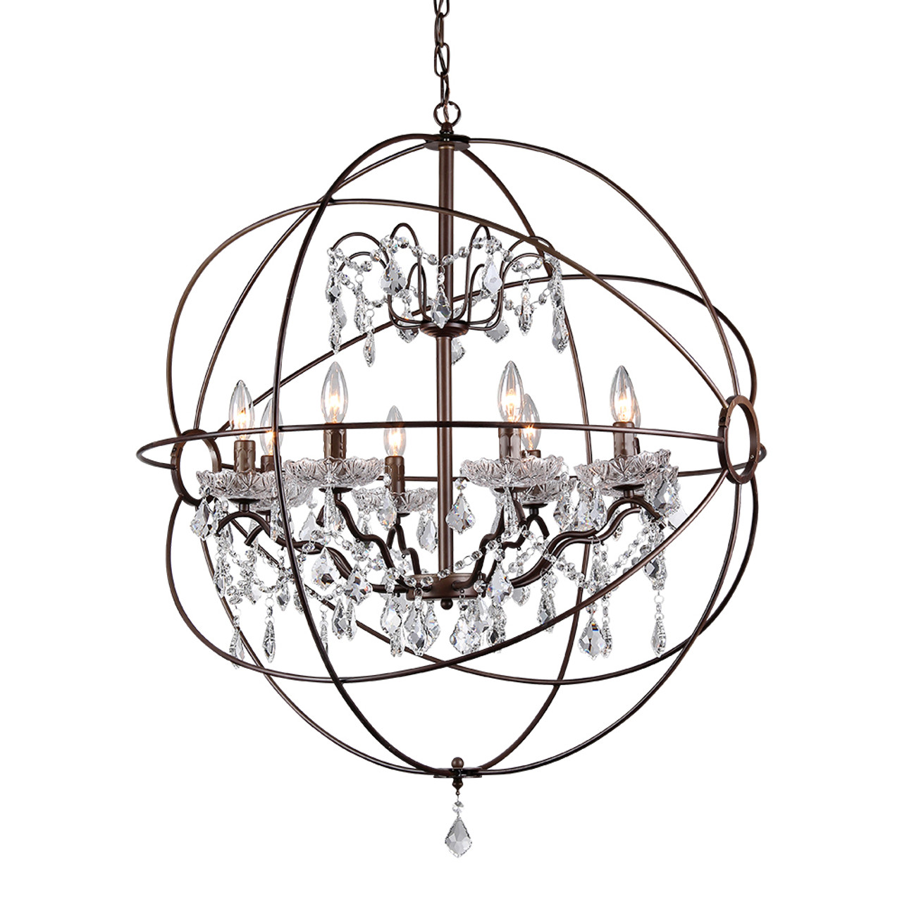 WAREHOUSE OF TIFFANY RL8049-32AB Edwards Antique Bronze 32-inch Chandelier