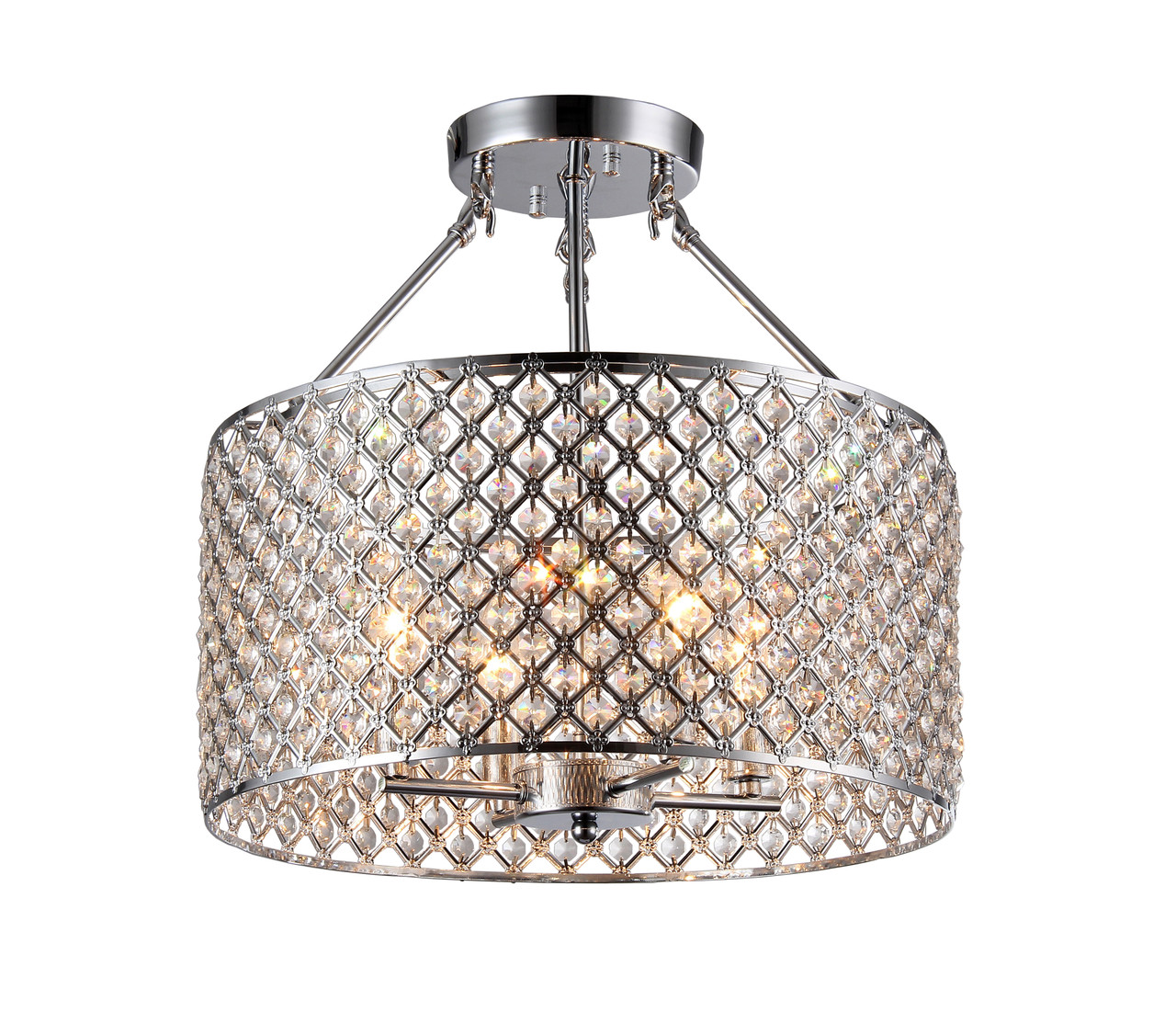 WAREHOUSE OF TIFFANY RL8068 Kirsten Crystal Semi-Flush Mount