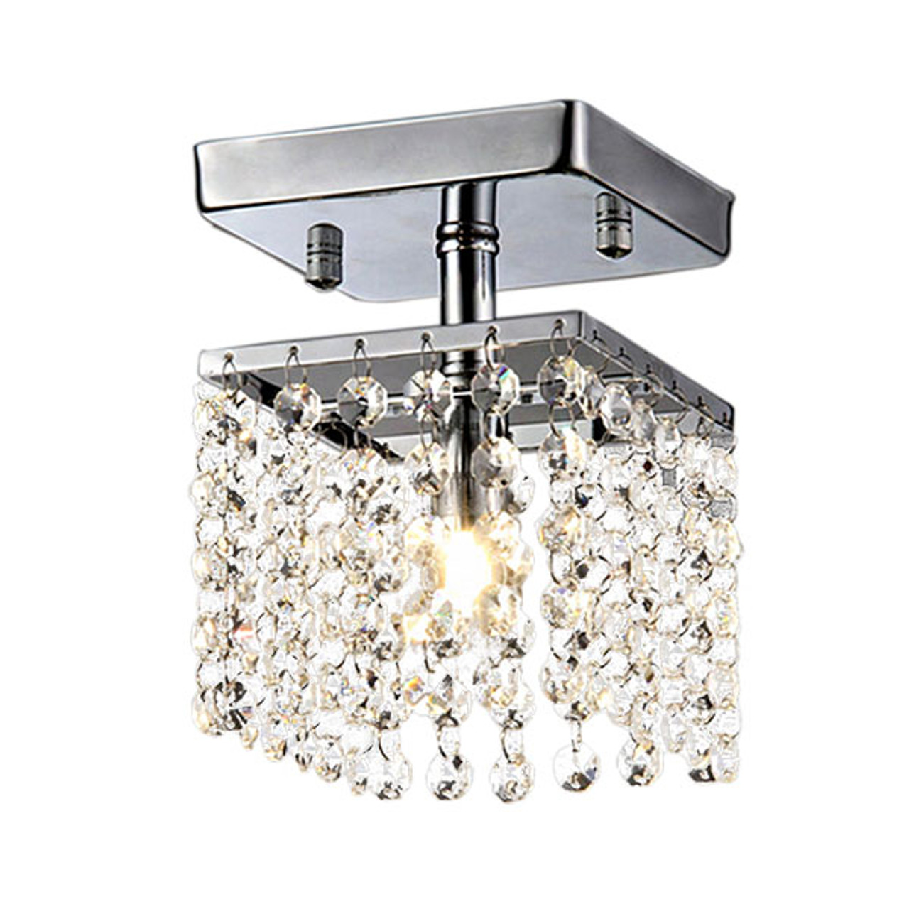 WAREHOUSE OF TIFFANY RL8086 Jhea 1-light Crystal 5-inch Chrome Chandelier