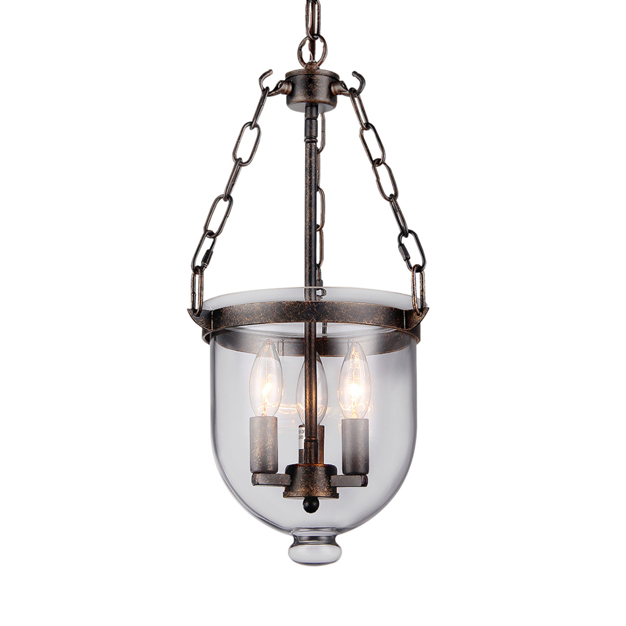 WAREHOUSE OF TIFFANY RL8153BG Hontiveria Black and Gold-tone Metal and Glass Chandelier