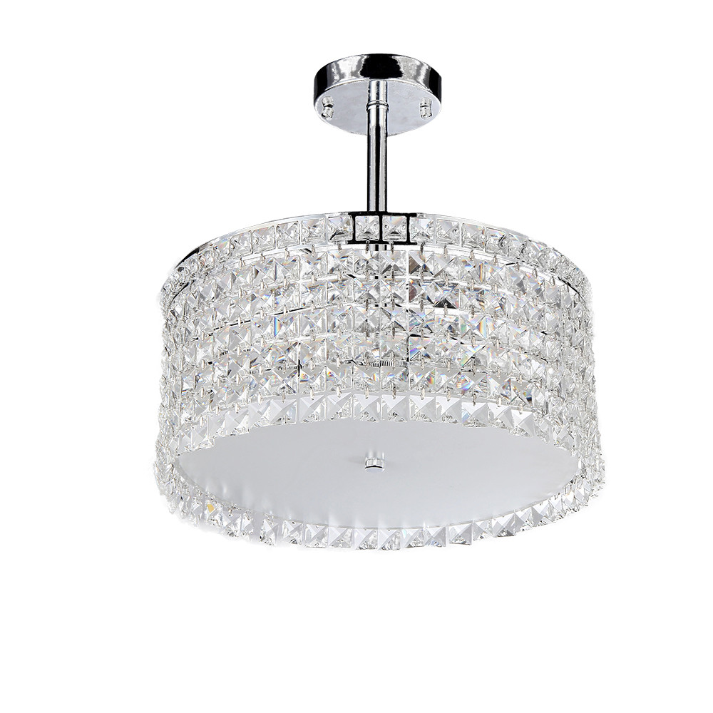 WAREHOUSE OF TIFFANY X9118 Garcia Chrome and Crystal Round 4-light Chandelier