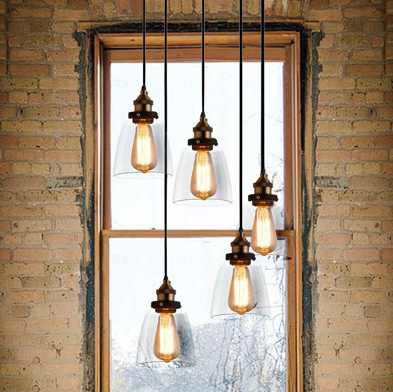 WAREHOUSE OF TIFFANY LD4025-5 Euna 5-light Adjustable Cord Edison