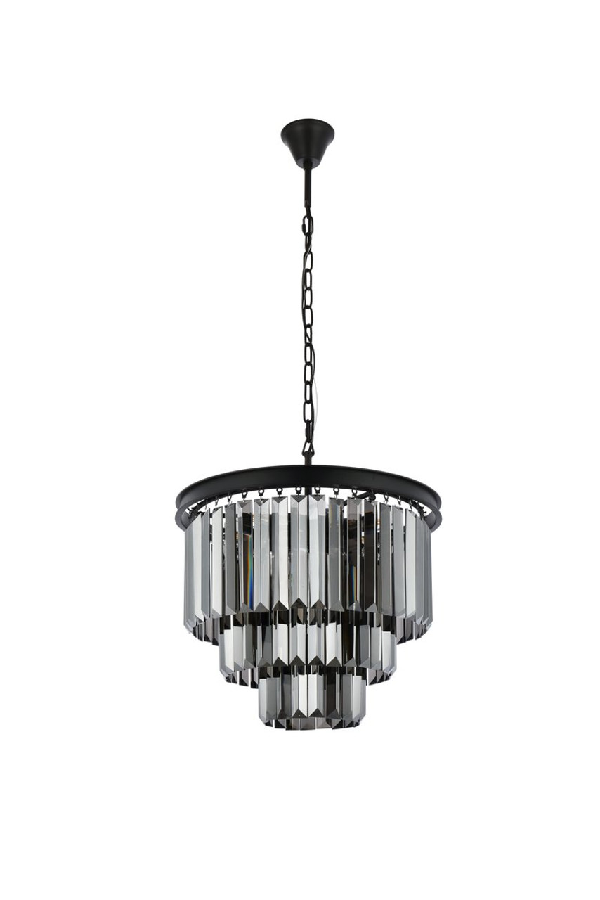 URBAN CLASSIC 1231D20MB-SS/RC Sydney 9-Light Chandelier, Royal Cut Silver Shade (Grey)
