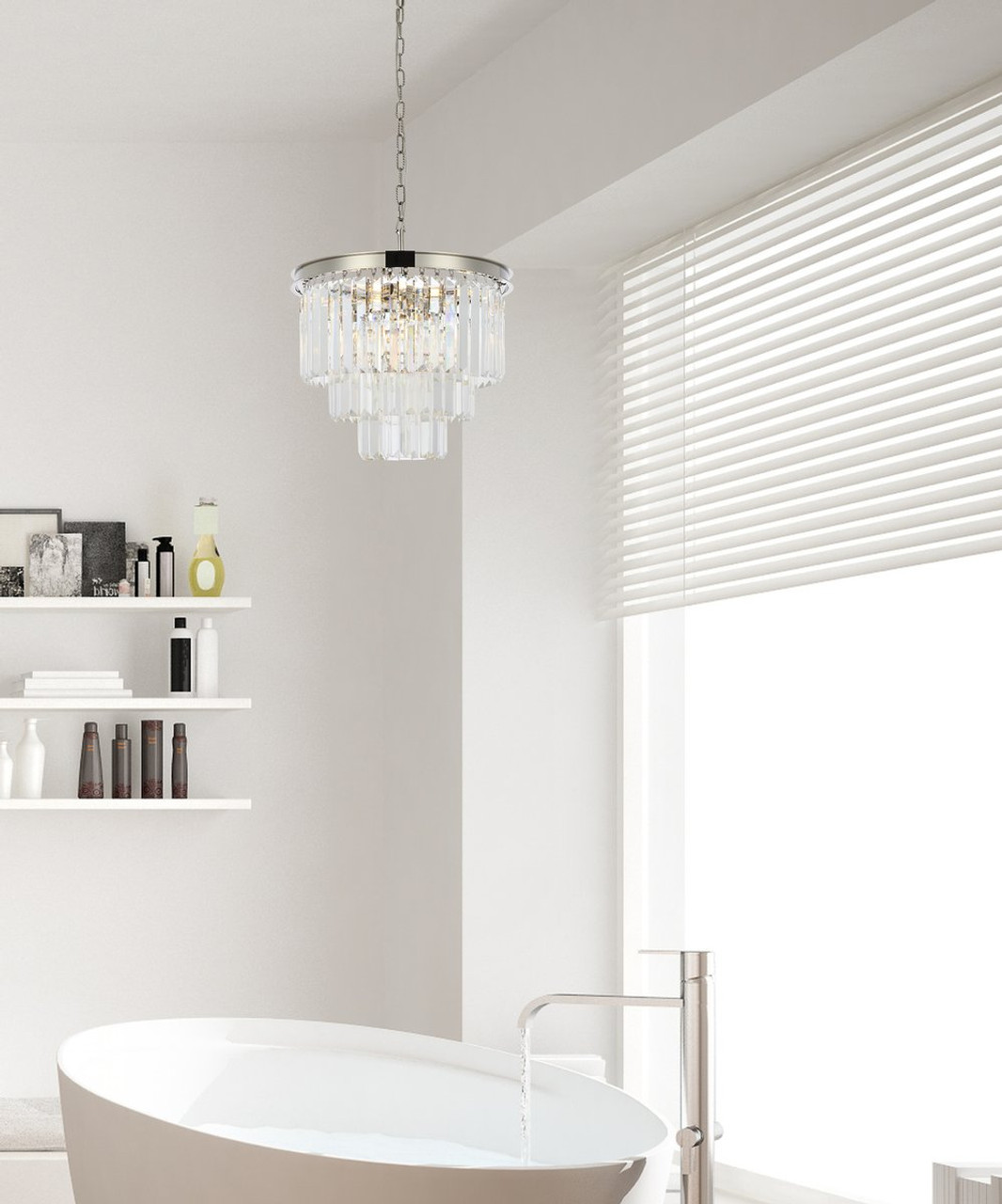 URBAN CLASSIC 1231D20PN/RC Sydney 9-Light Chandelier, Royal Cut Crystal (Clear)