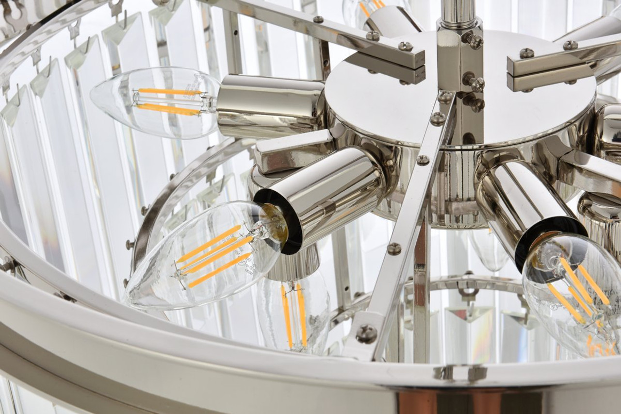 URBAN CLASSIC 1231D20PN/RC Sydney 9-Light Chandelier, Royal Cut Crystal (Clear)