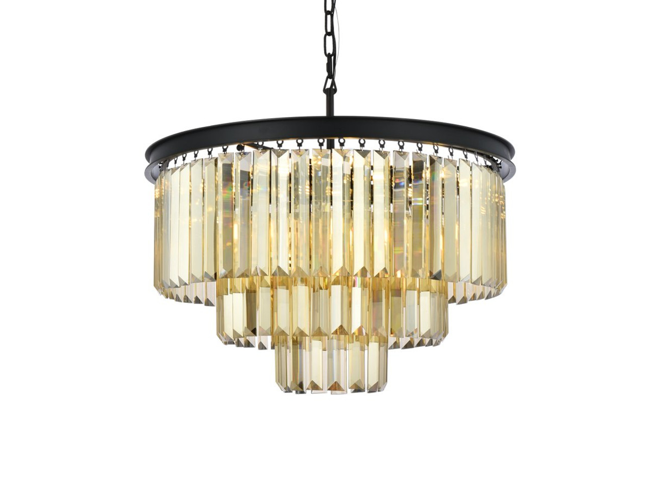 URBAN CLASSIC 1231D26MB-GT/RC Sydney 9-Light Chandelier, Royal Cut Golden Teak (Smoky)