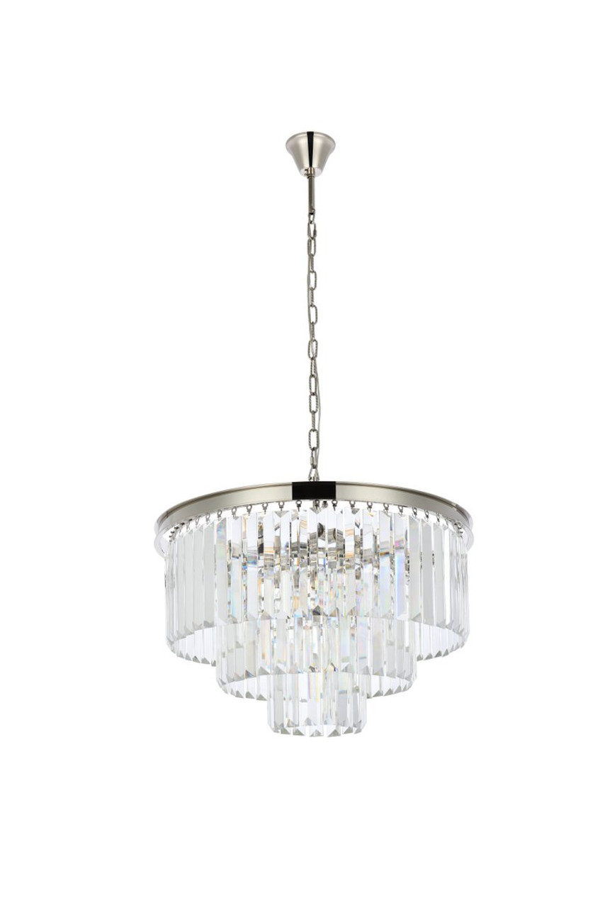 URBAN CLASSIC 1231D26PN/RC Sydney 9-Light Chandelier, Royal Cut Crystal (Clear)