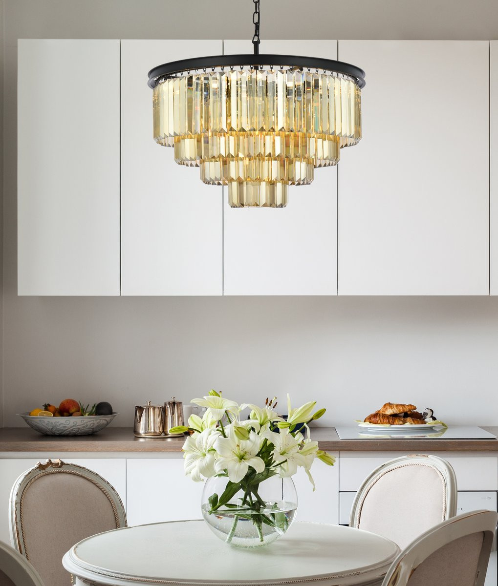 URBAN CLASSIC 1231D32MB-GT/RC Sydney 17-Light Chandelier, Royal Cut Golden Teak (Smoky)