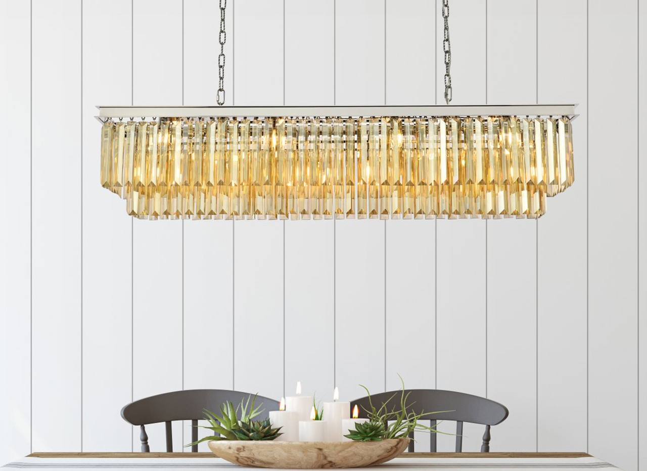 URBAN CLASSIC 1232D60PN-GT/RC Sydney 12-Light Chandelier, Royal Cut Golden Teak (Smoky)