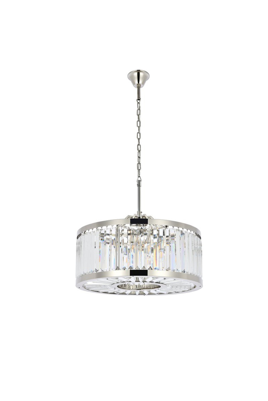 URBAN CLASSIC 1233D28PN/RC Chelsea 8-Light Chandelier, Royal Cut Crystal (Clear)
