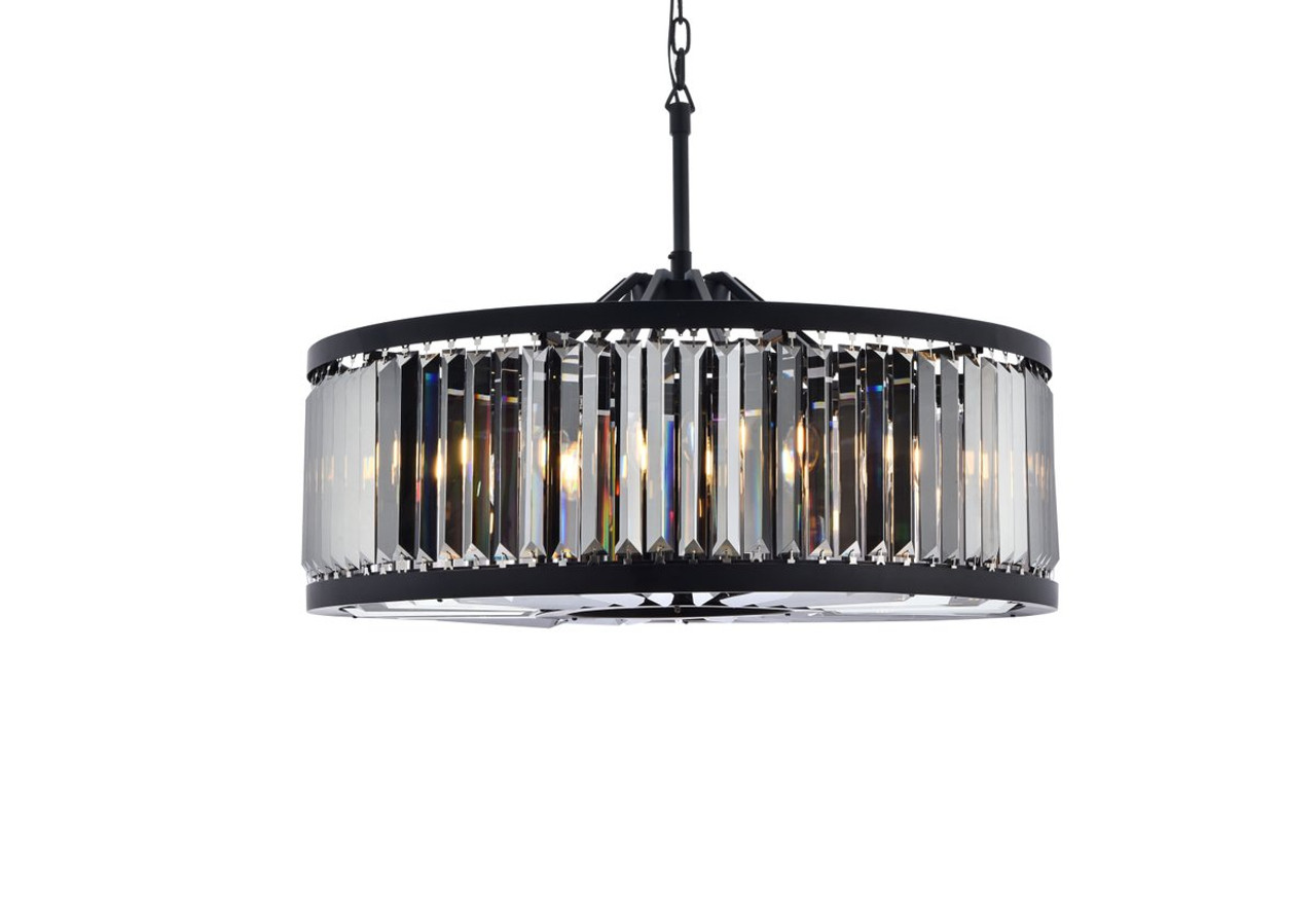 URBAN CLASSIC 1233D35MB-SS/RC Chelsea 10-Light Chandelier, Royal Cut Silver Shade (Grey)